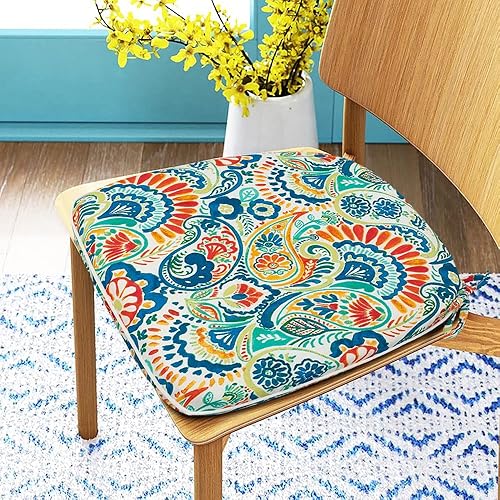 Miniatura 9 de Magpie Fabrics Cojines de silla en forma de U de 17 x 16 x 2 pulgadas con lazos, 2 unidades, para interiores y exteriores, impermeables, para todo