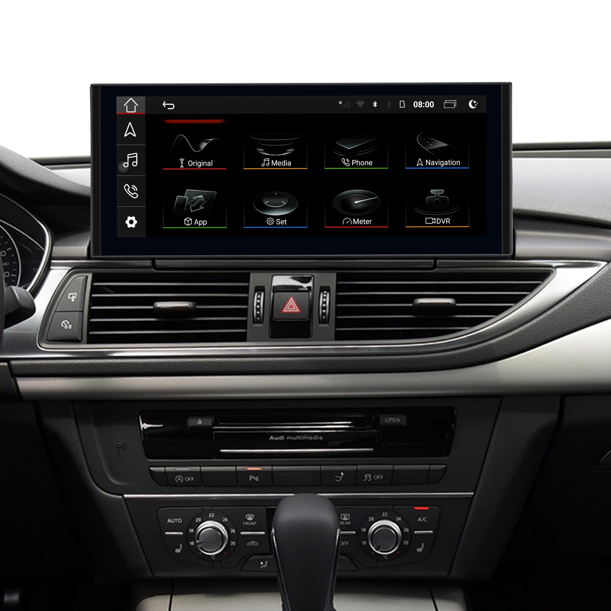Kit di retrofit stereo Android 13 per Audi MIB2 A6 C7 A7 4G8 aggiornamento touch screen 12,3 pollici, wireless CarPlay e Android Auto, navigazione GPS, Spotify, Waze, Netflix