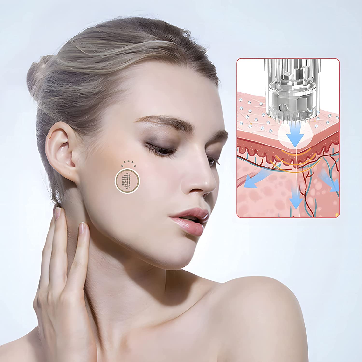 10 Pcs 36 Pin Agujas Dermapen,Dermapen Profesional, Micro Agujas de Reemplazo Sin dolor puntas cartucho Ranura Roscada para Antienvejecimiento Arrugas Rejuvenecimiento de la piel