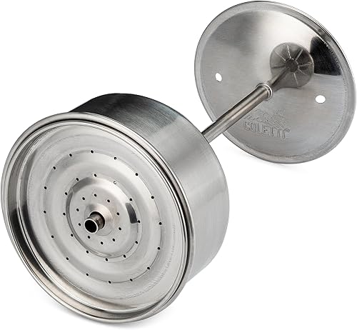 Miniatura 9 de COLETTI Percolador clásico de café para campamento, olla esmaltada de 18 tazas para campamento, cabaña, caza, pesca, mochilero y RV (azul)