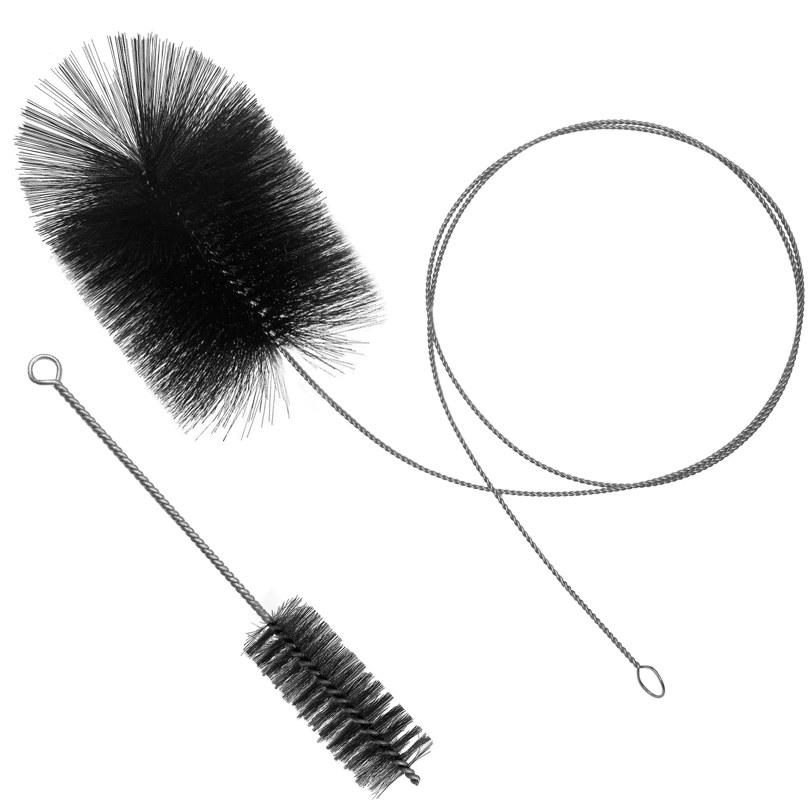 Kit Ramonage Poêle Pellet 2 Pièces, Brosse Flexible 2m Nettoyage Conduits Cheminée Chaudière