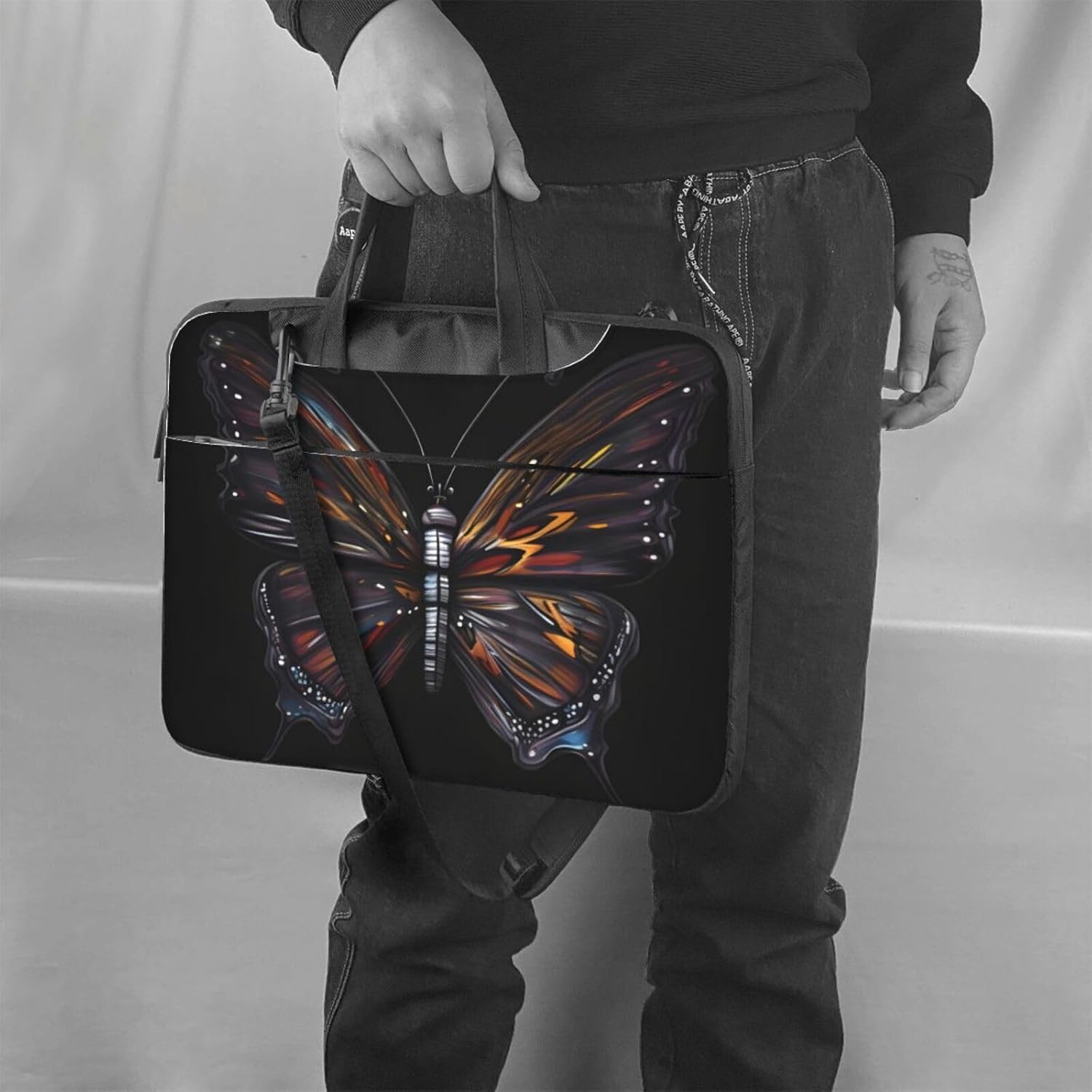 Mystery Butterfly Ultra-Thin Waterproof Laptop Bag With Shoulder Strap And Handle For Daily Business Trips