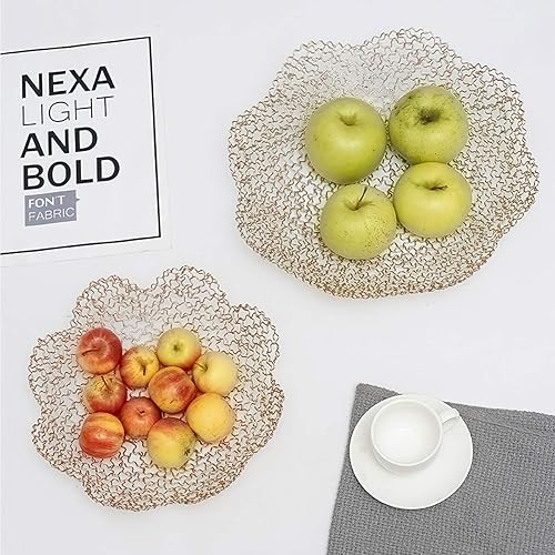 Miniatura 2 de Cuencos decorativos para decoración del hogar y centros de mesa cuenco de frutas de verduras doradas para encimera de cocina centros de mesa para