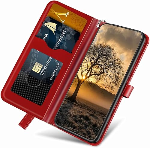 Miniatura 2 de MEUPZZK Funda para Google Pixel 6A, funda tipo cartera para Pixel 6A 5G, piel sintética de alta calidad con diseño de árbol en relieve atril ranuras