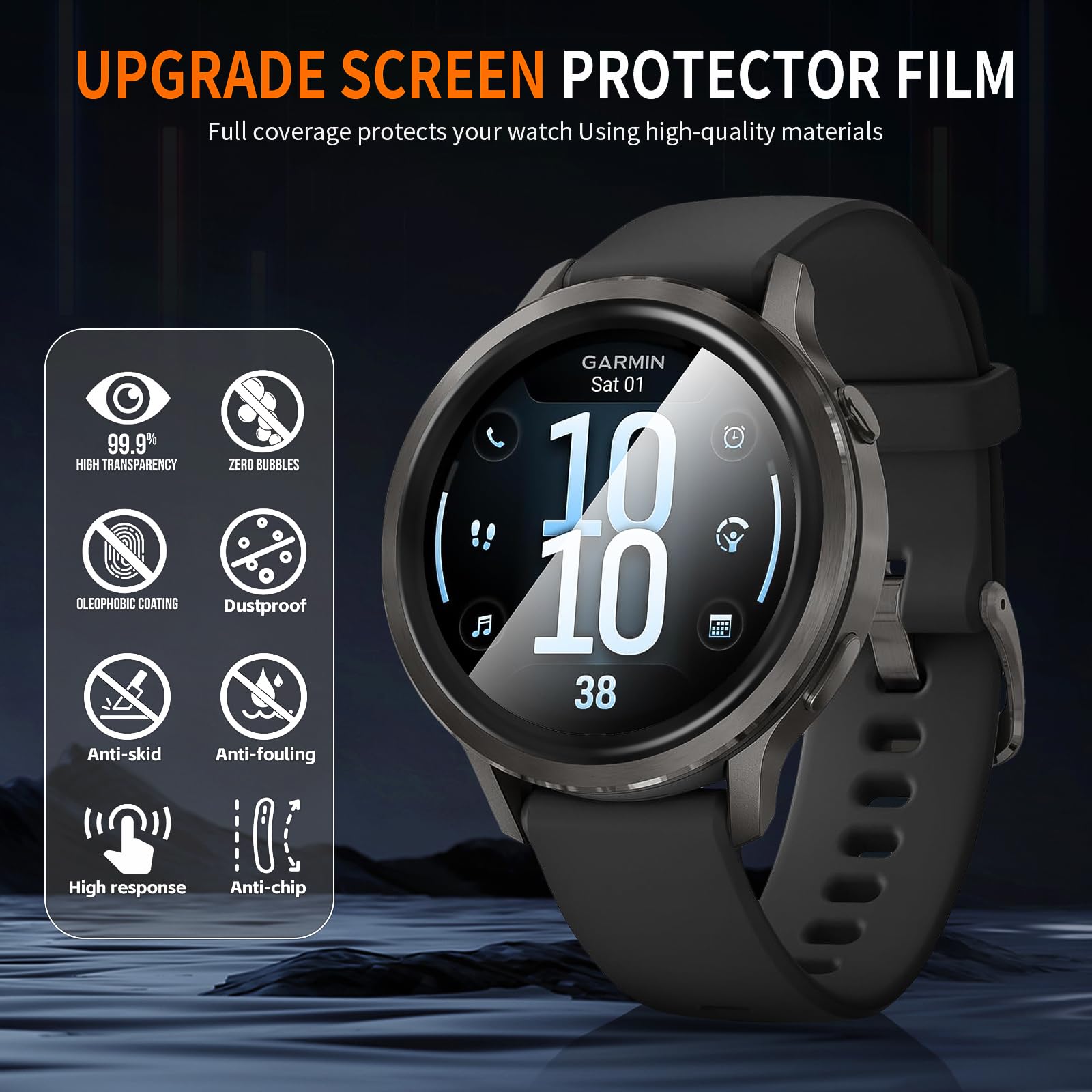 smartect TPU Screen Protector [3 Stuks, Clear] compatibel met Garmin Venu 3S New, Bedekt het Volledige Scherm, Schermbeschermer Bubbelvrije, Beschermfolie Antivingerafdruk