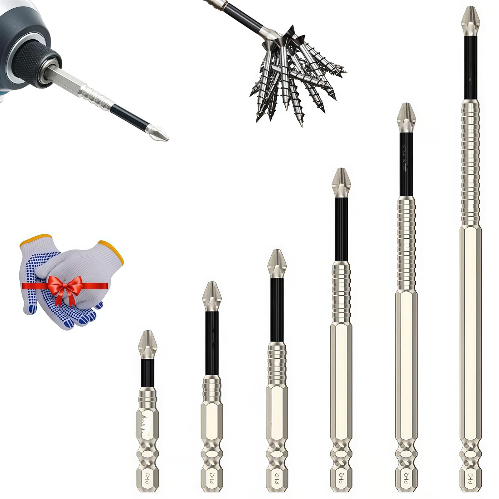 2025 High-Magnetic Screwdriver Drill Bit Set, Strong Magnetic Durability Screwdriver Drill Bit Set, 25 50 65 70 90 150mm (1 PCS)