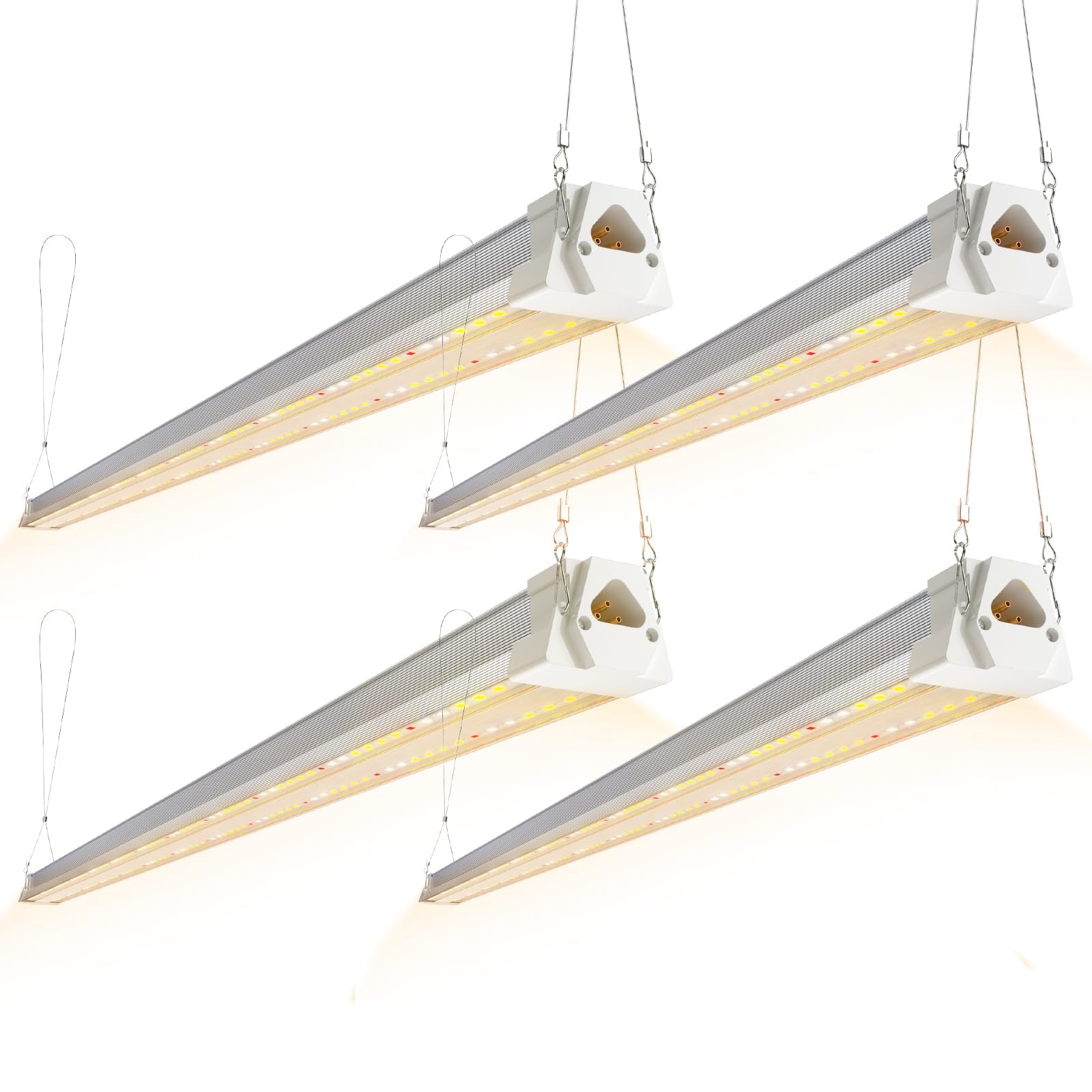 Photo 1 of FREELICHT 4 Pack 4FT LED Grow Lights, 160W (4 x 40W,1080W Equivalent), Full Spectrum Sunlight Growing Lamp Fixture, Hanging Plant Light for Hydroponic Indoor Plants Seeding, Plug-in with On/Off Switch