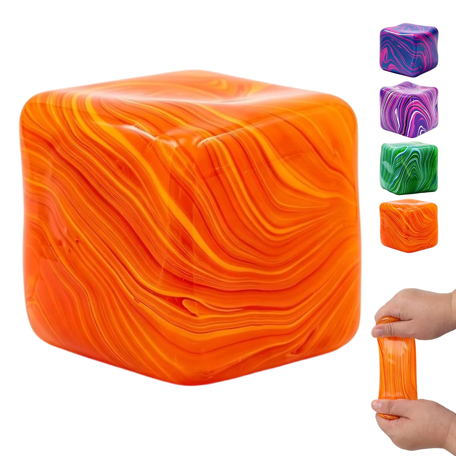 Photo 1 of Squishy Stress for Adults,Squishy Slow Rising Fidget Sensory for Anxiety,Squishies Stress Toys,Stress Relief High Density Ice Squeeze Ball (Orange)