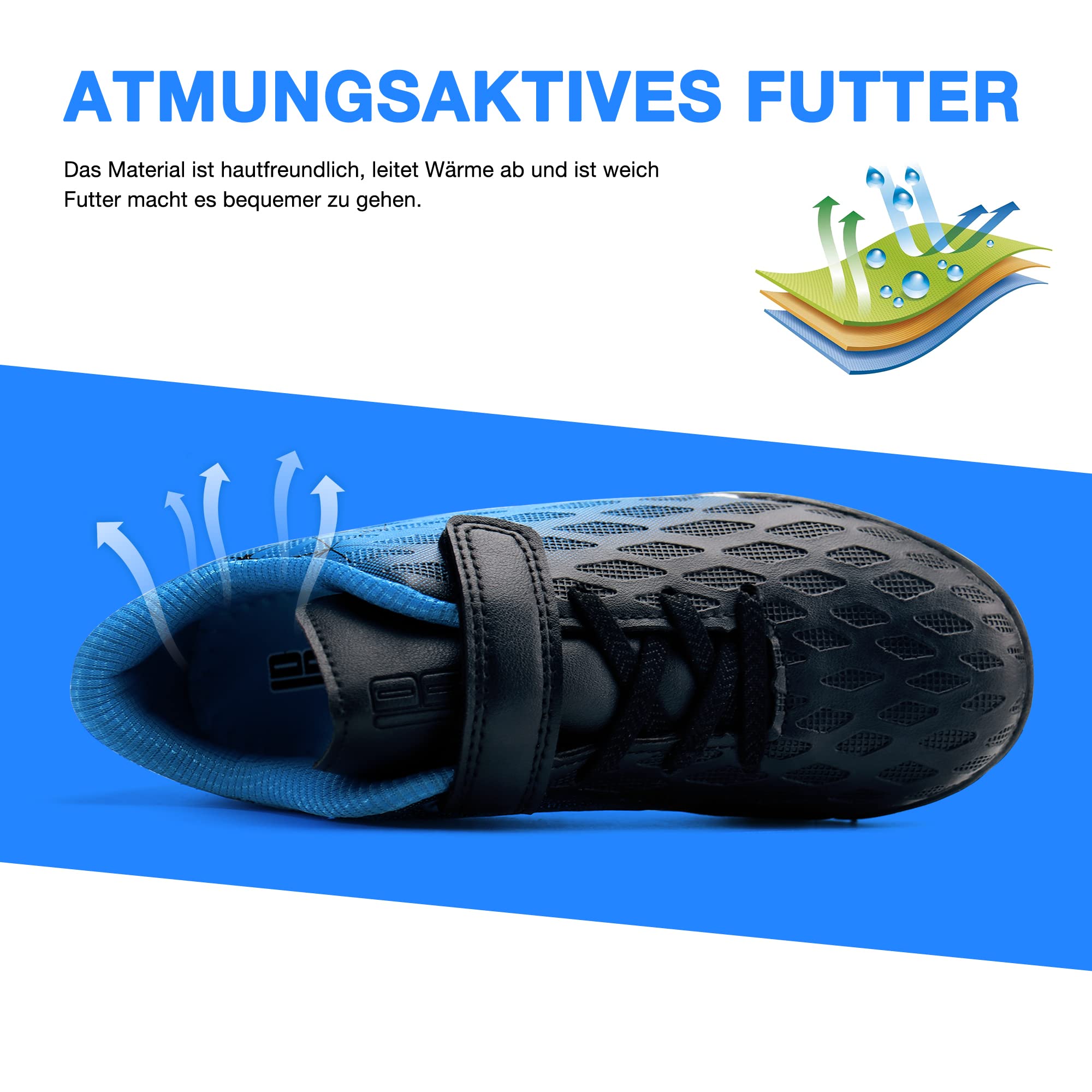 JABASIC Hallen Fussballschuhe Kinder Kunstrasen