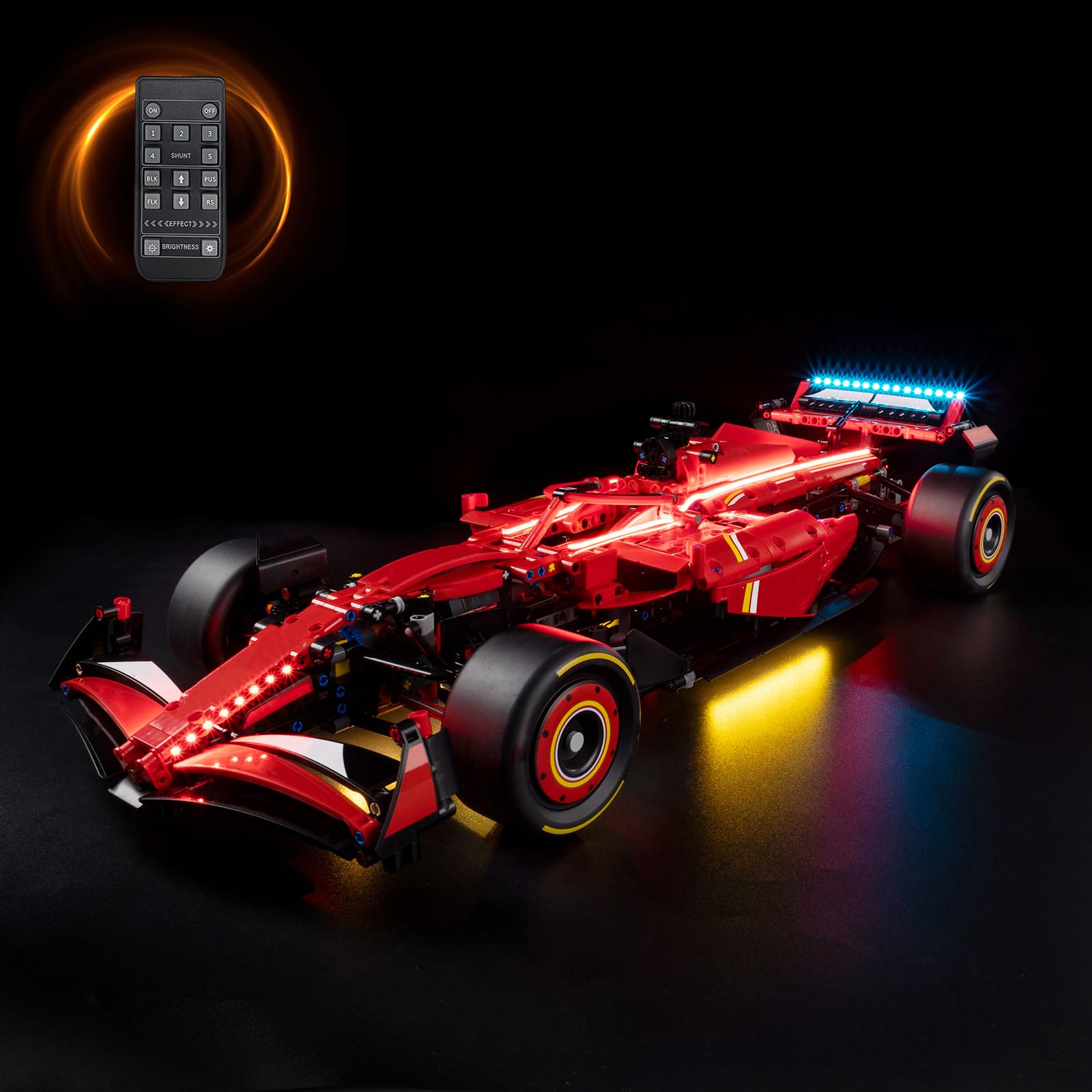 Kyglaring LED Lighting Kit for Lego Technic Ferrari SF-24 F1 Car Model Set, Compatible with Lego 42207, Brick Sets Not Included(Remote Control)
