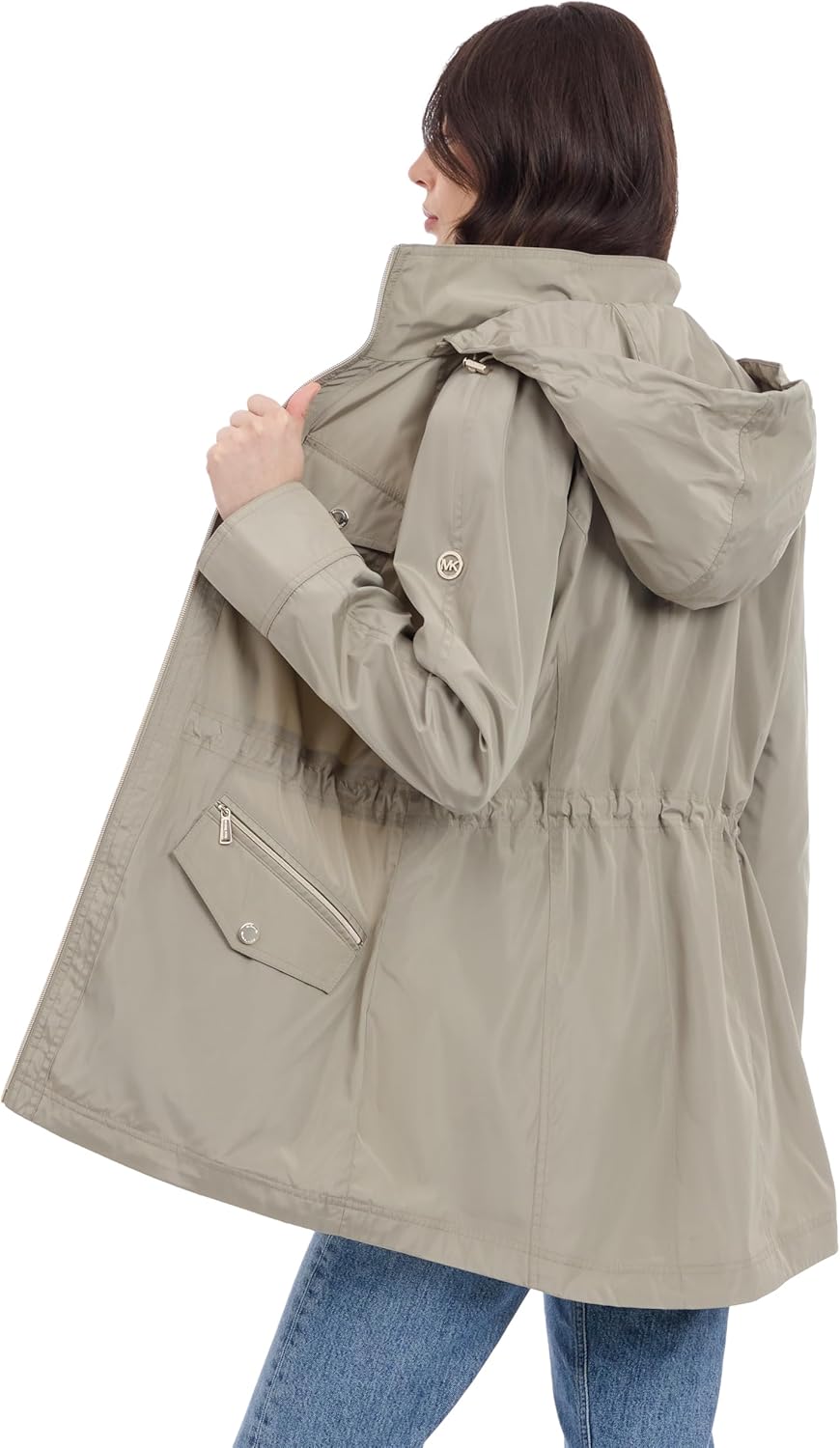 Michael Kors womens Hooded Anorak Rain Coat and Windreaker - Image 5
