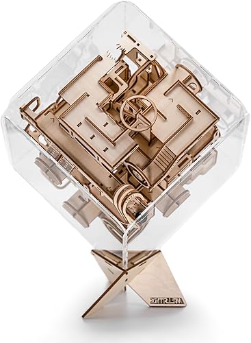 Intrism Pro - Rompecabezas 3D para adultos kit de laberinto de mármol de madera para construir jugar y exhibir cubo de 8 pulgadas manualidades para