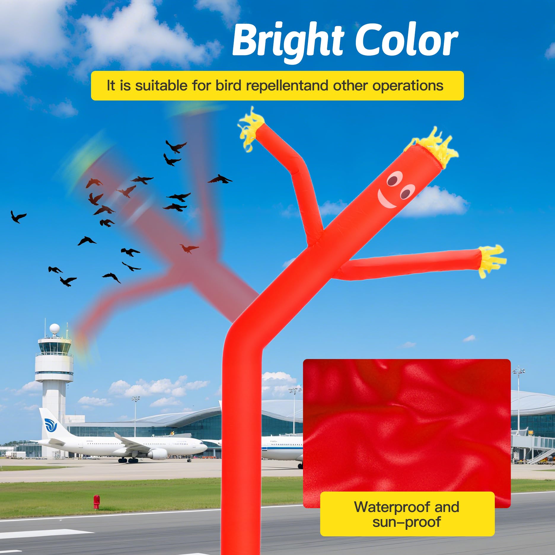 6 m großer Sky Air Puppet Dancer Aufblasbarer Winkerohr Mann Aufsatz - Wacky Waving Dancing Tube Guy für Business Promotion Stand Out Werbung - Nur Tänzer - Kein Gebläse (Rot)