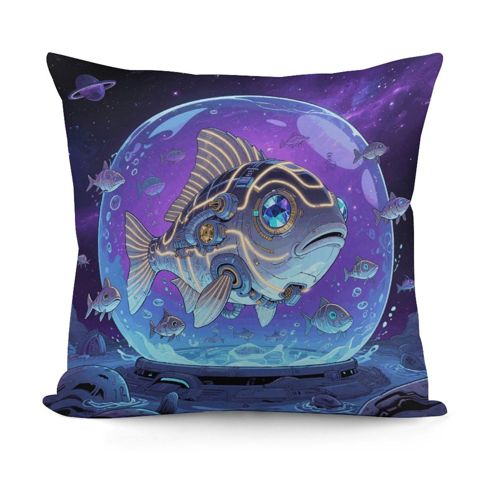 VstaDank Fish Throw Pillow Cover Soft Square Cushion Cover Art Artwork Pillow Covers Mordern Couch Pillow Covers Decorative Cushion Case for Chair Couch Bedroom Living Room