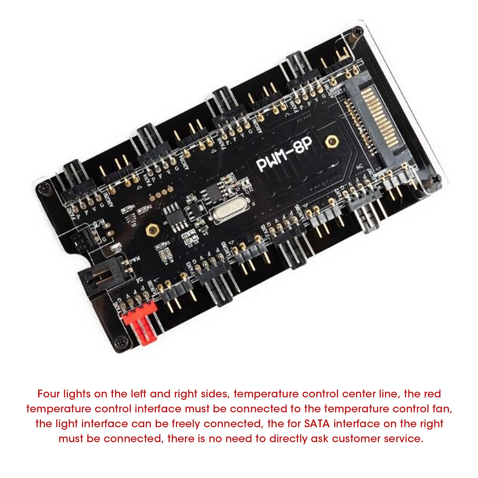 Hub ARGB Et PWM Pour Ventilateurs PC - 9 Ports, Télécommande, Réglage Vitesse Et éclairage RGB