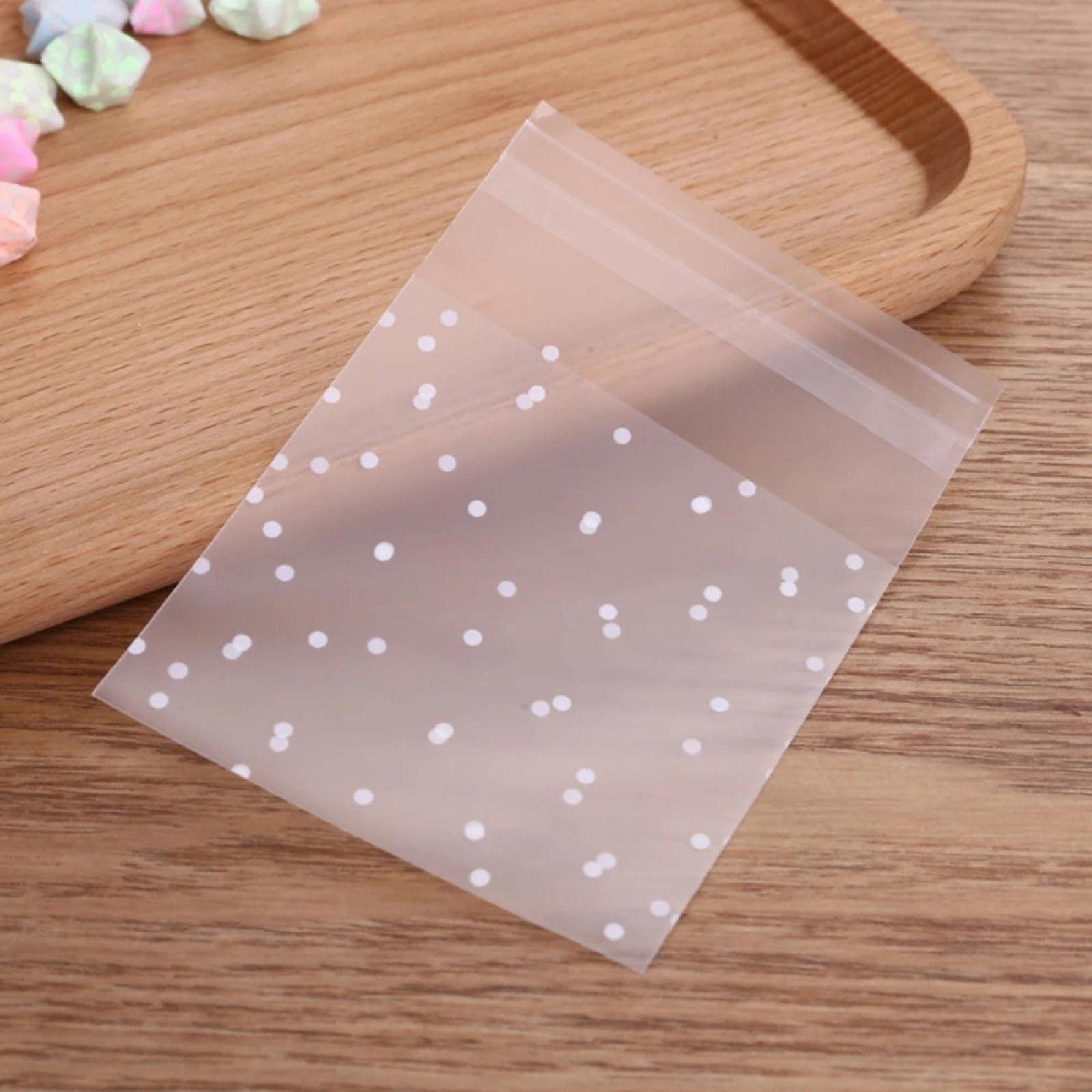 SagaSave 300pcs 18 × 28 cm Bolsas de Galletas Auto Adhesivas OPP Bolsa de plástico Bolsas de celofán Transparentes para Alimentos Candy