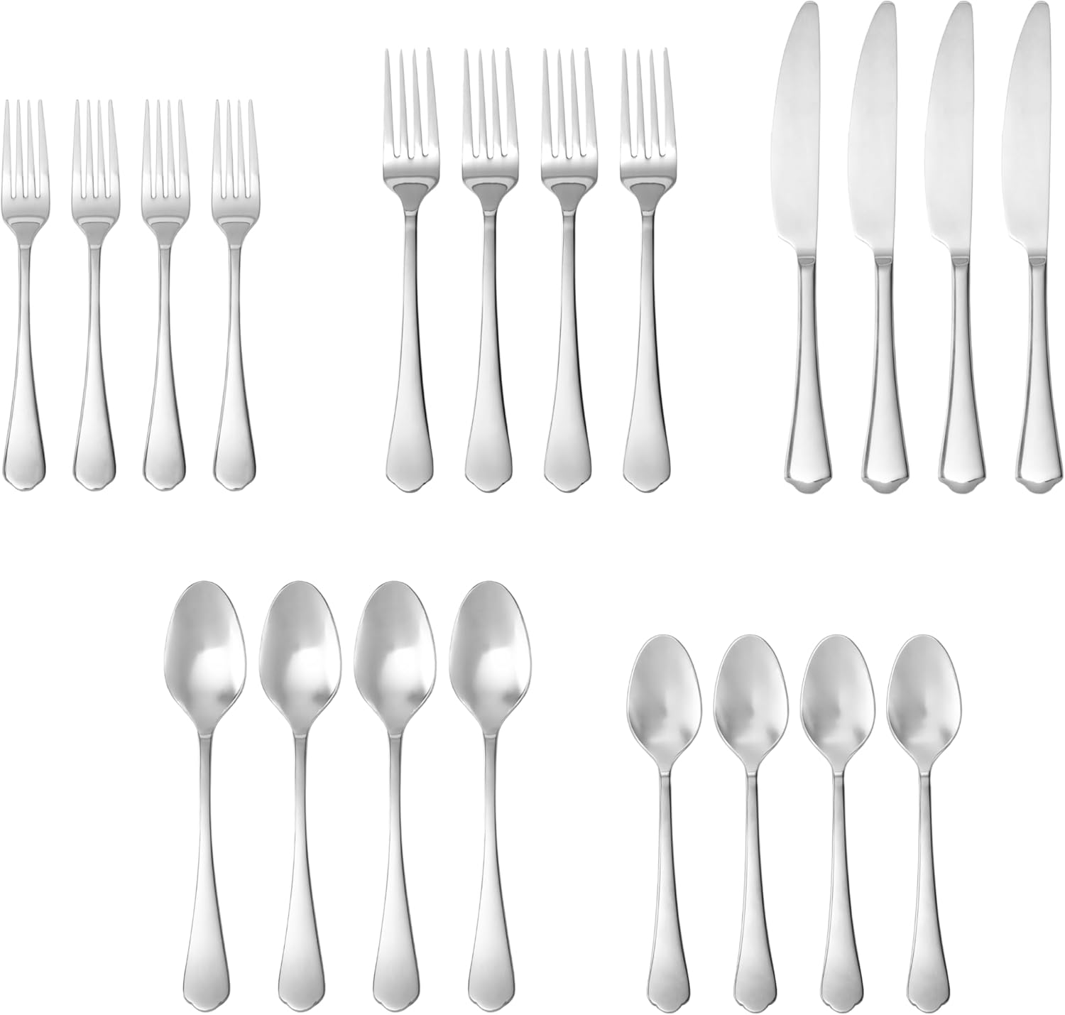 Fortessa Ellsie 20-Piece 18/10 Stainless Steel Flatware Set for 4 Fortessa Ellsie 20-Piece 18/10 Stainless Steel Flatware Set for 4