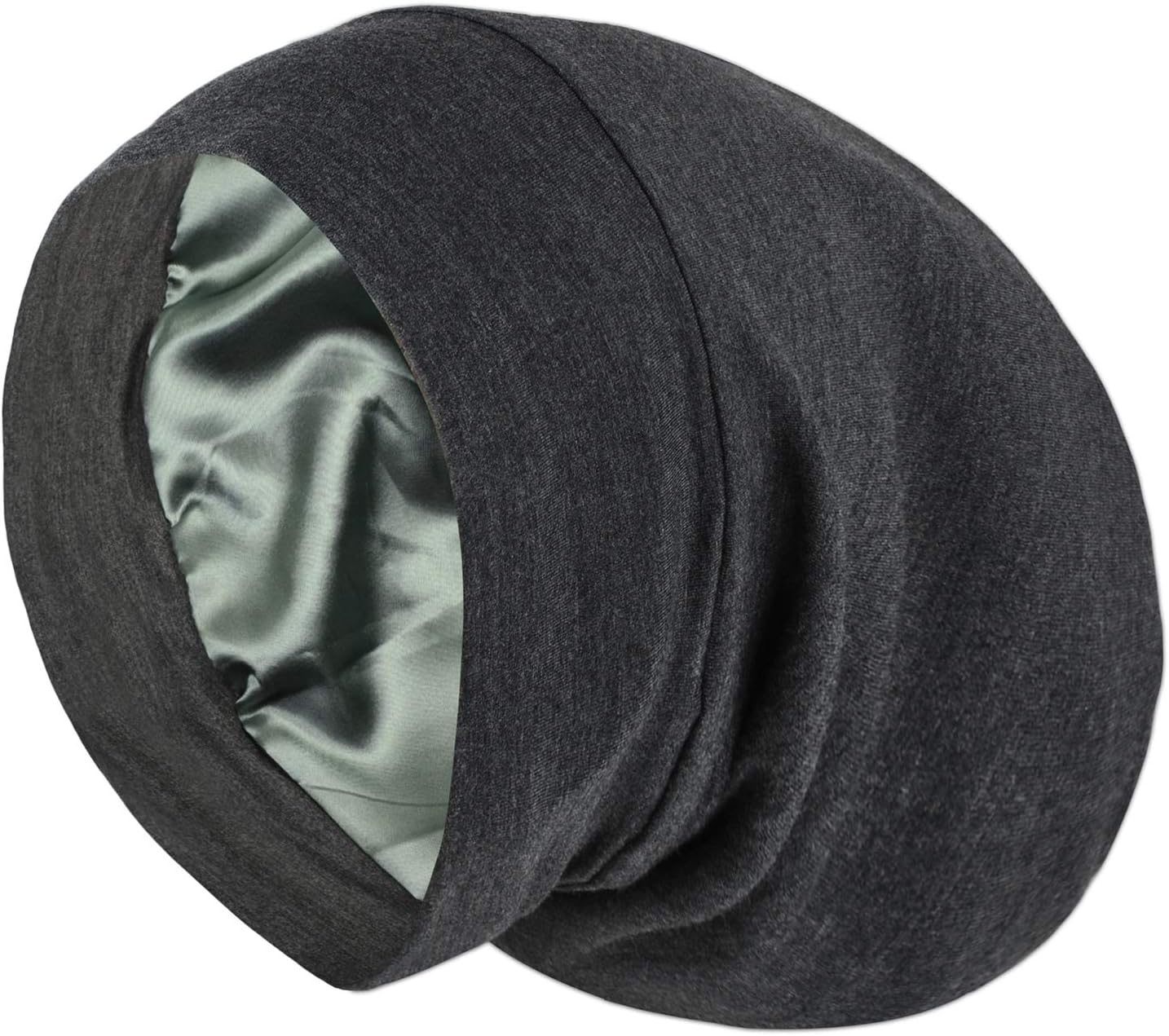 ALEXANDER PRODUCTS Women's Satin Lined Sleep Cap Slouchy Beanie Slap Hat, Grey, L