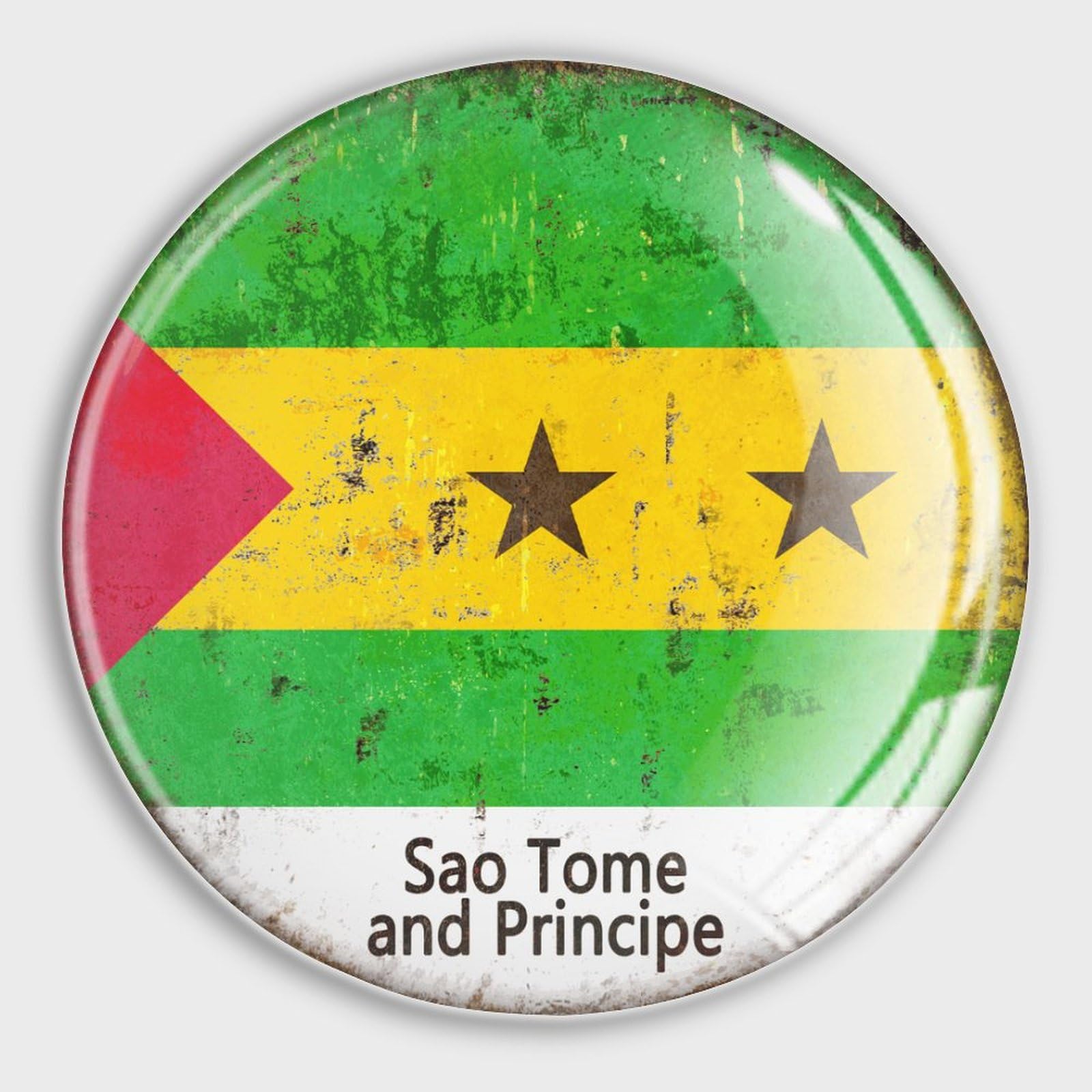 Glas-Kühlschrankmagnete "It's in My DNA Sao Tome" und Principe-Flagge, kleine Magnete, Nationalfeiertag, Gedenkmagnete für Schule, Zuhause, Küche, Büro, Klasse, Whiteboards, 4 Stück
