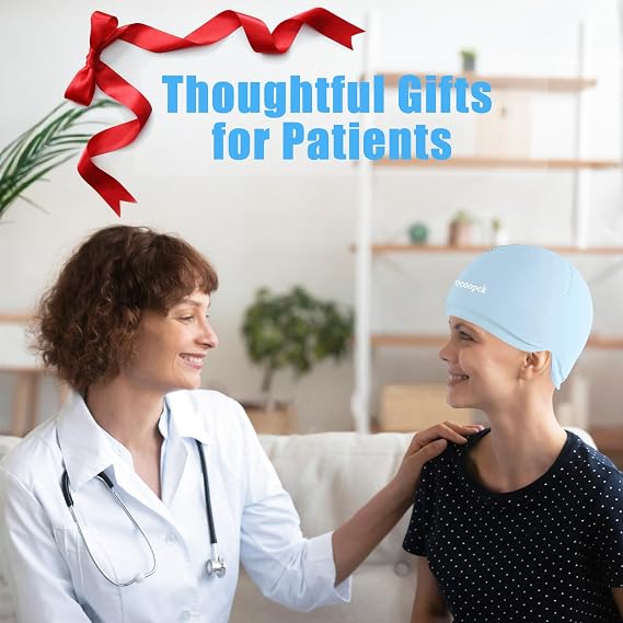 2 Packs Chemo Ice Cap for Chemo, Chemotherapy Must Haves, Chemo Relief | Light Blue