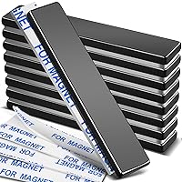 Vista 21 de MIKEDE Imanes de neodimio de tierras raras, paquete de 20 barras de imanes fuertes y resistentes, potentes tiras magnéticas con respaldo adhesivo