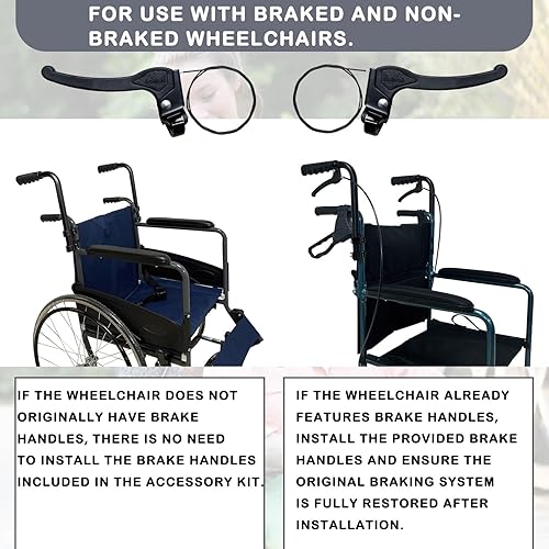 Miniatura 4 de Extensores de mango para silla de ruedas, (capacidad de peso de 400 libras), accesorios ajustables para sillas de ruedas para adultos, extensor de