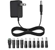 DC 5V 1A Power Cord Adapter with 10 Connectors - Universal AC/DC Charger for Security Cameras,Baby Monitors,TV Boxes,Raspberry Pi, and More - DC 5 Volt 1A 0.5A Power Supply, FCC and UL certified (5ft)