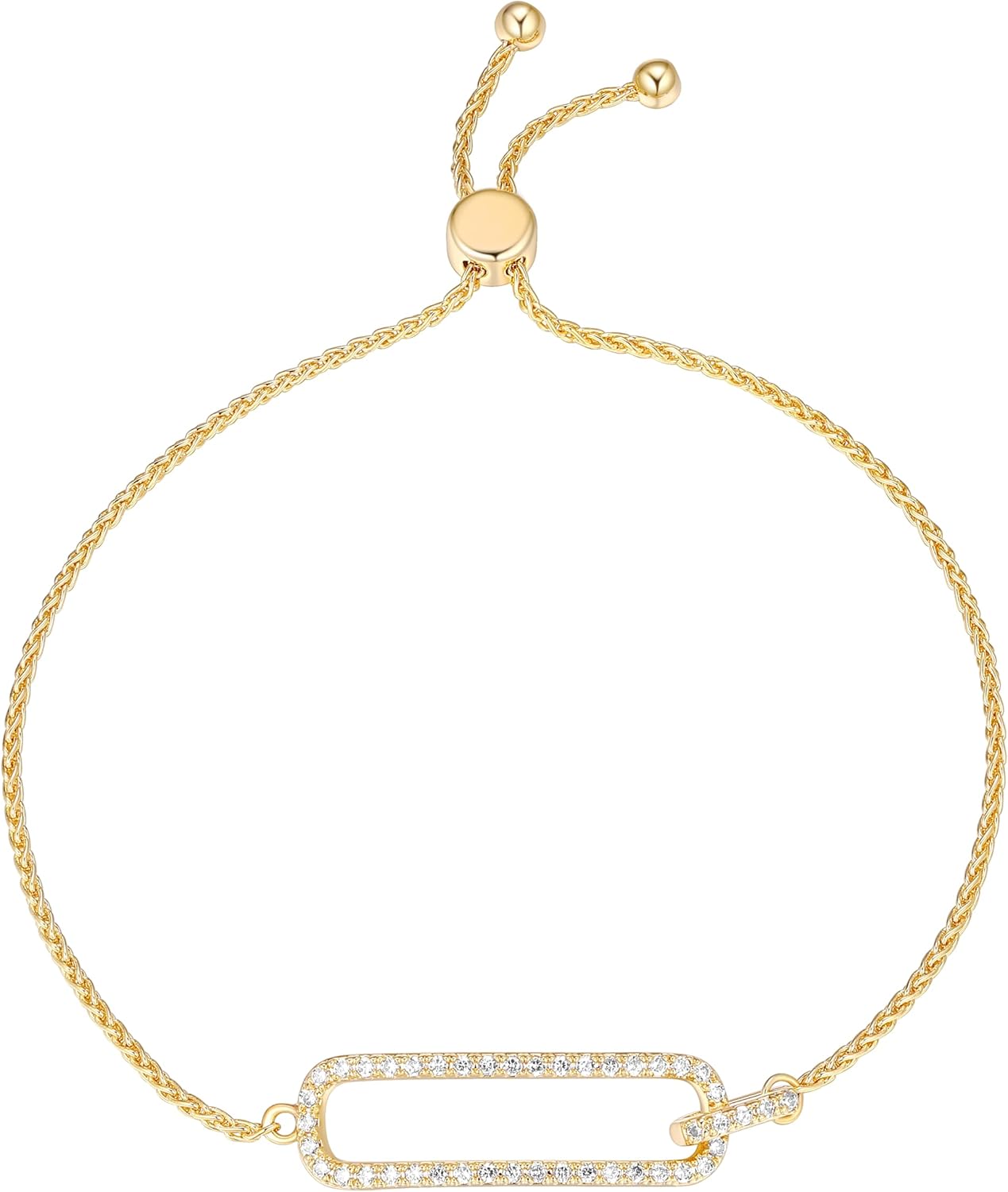 Amazon Essentials Cubic Zirconia Bracelet in 18k Gold Plated Sterling Silver - Image 2