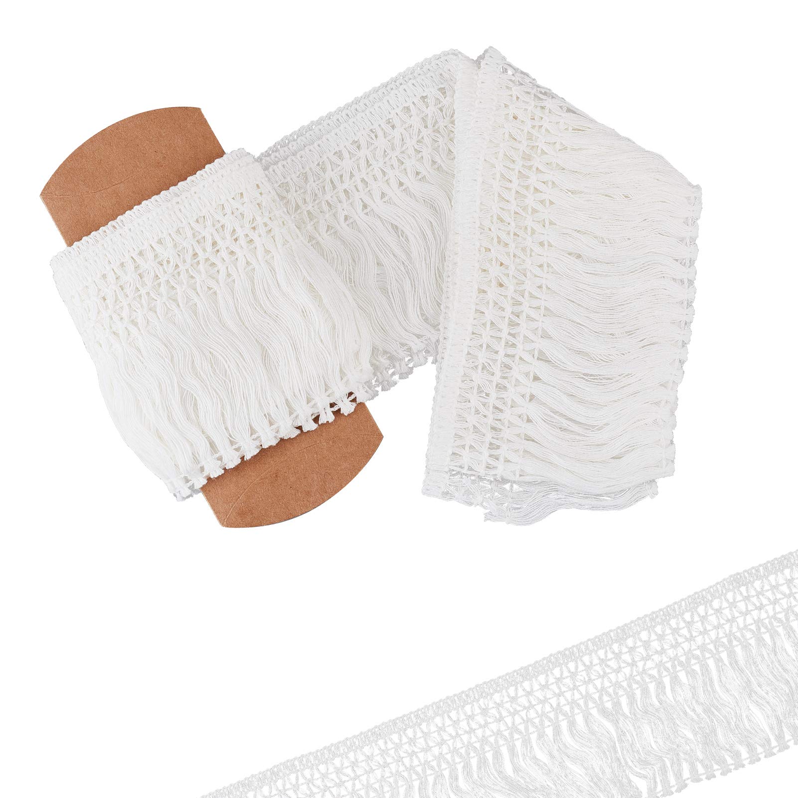 Frangia Nappa In Cotone Nero, Larghezza 8 Cm, Lunghezza 5 Yards (4,5 M), Bordatura In Pizzo Per Cucito E Decorazioni Fai Da Te