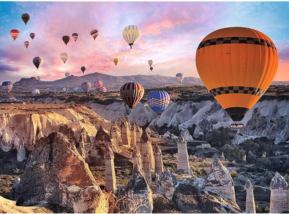Trefl Balloons Over Cappadocia 3000 Piece Jigsaw Puzzle Red 46"x33" Print, DIY Puzzle, Creative Fun, Classic Puzzle for Adults and Children from 15 Years Old