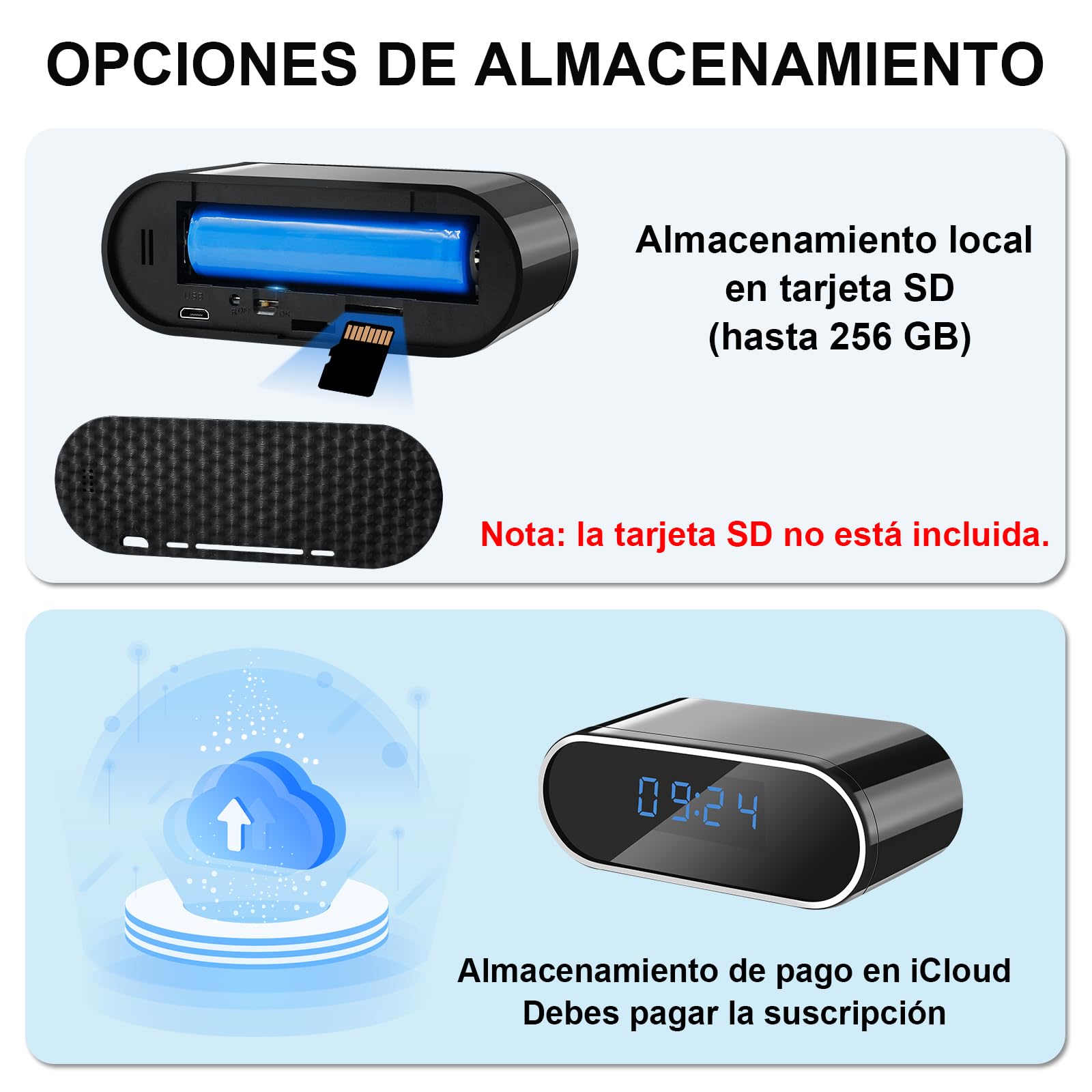 Cámara Oculta en Reloj, Cámara Espía Oculta con Wi-Fi 5G | Mini Cámara Oculta con WiFi de 120°, Visión Nocturna, Detección de Movimiento y Grabación en Bucle, Vista de la Aplicación