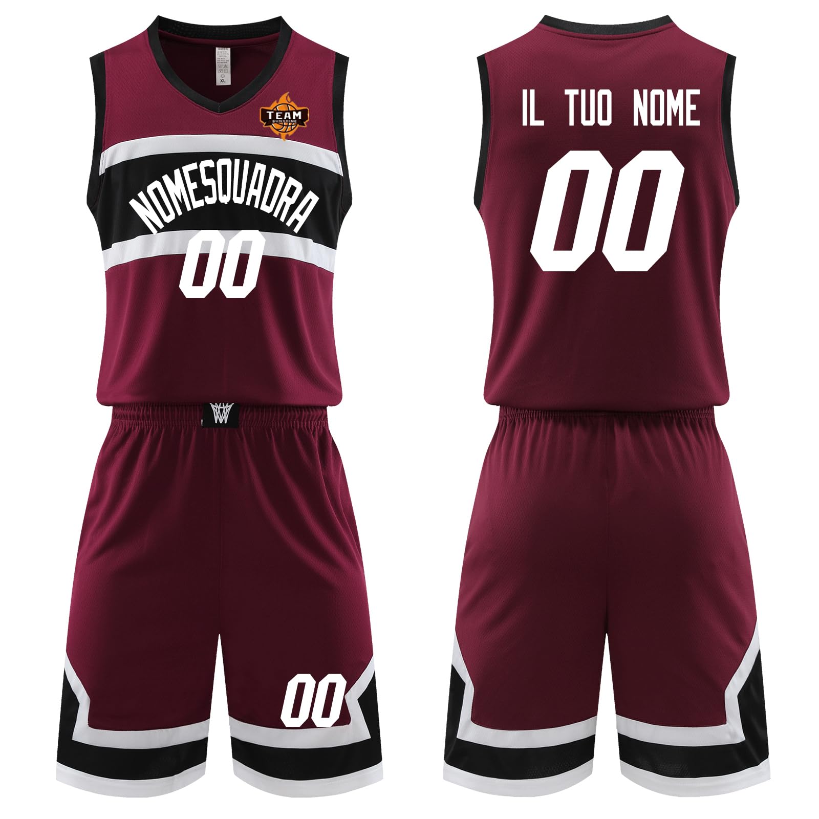 Maglie da basket personalizzata Set da basket per bambini adulti, maglia da basket con senza maniche set sportivo