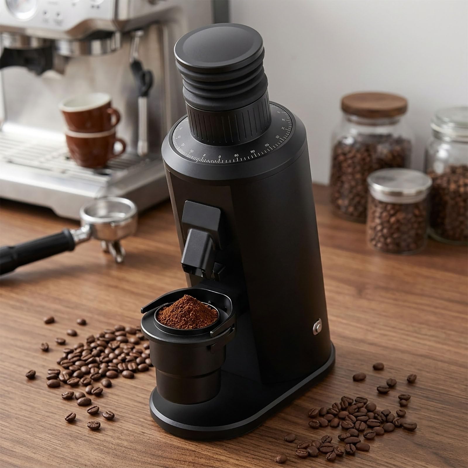 WEIMILOR 80mm Flat Burr Espresso Coffee Grinder, Black