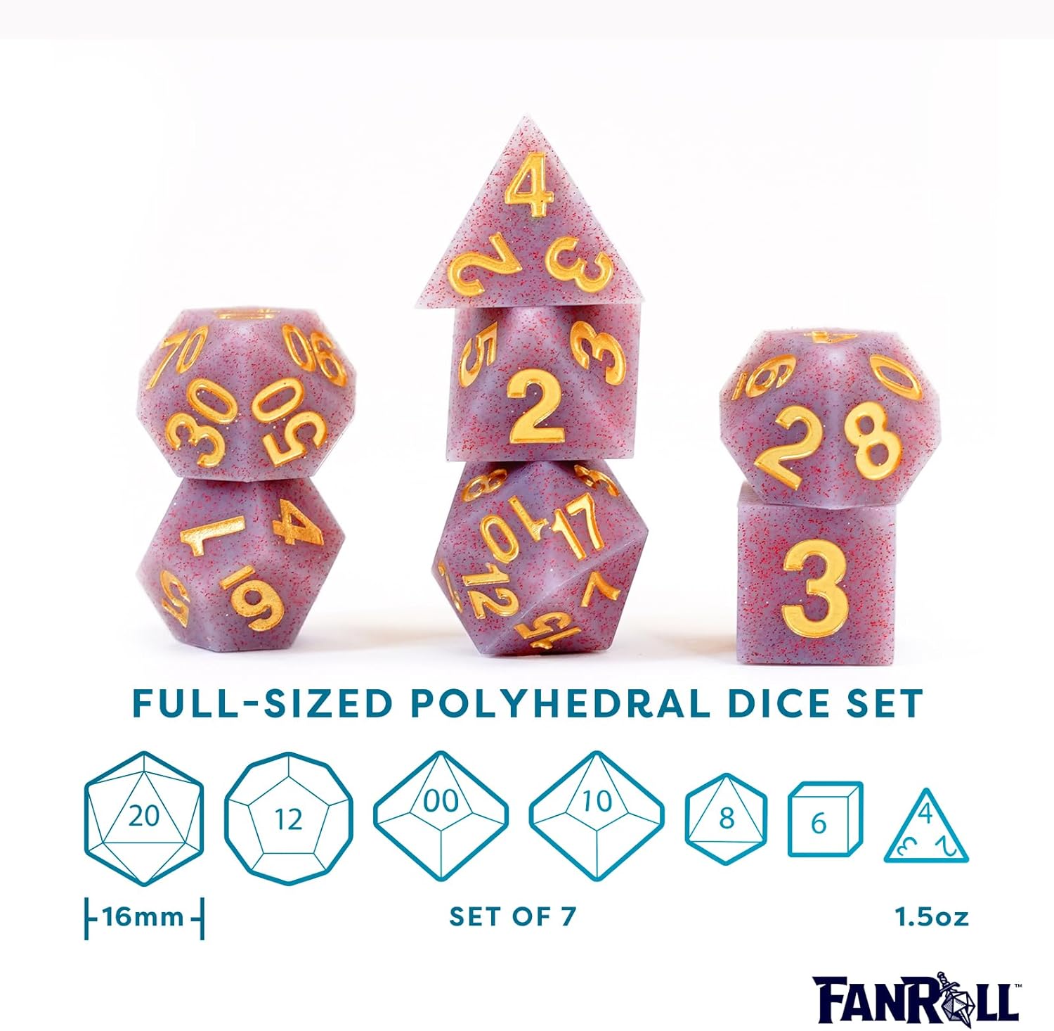 Sharp Edge Silicone Rubber Dice Set: Volcanic Soot