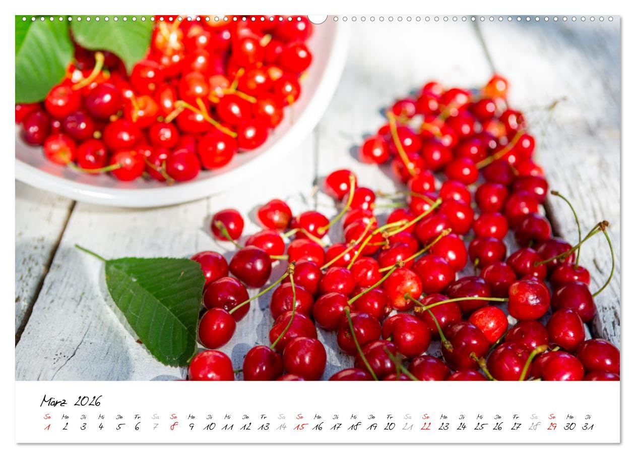 Kirschen aus dem Garten – Erntekalender (hochwertiger Premium Wandkalender 2026 DIN A2 quer), Kunstdruck in Hochglanz: Dieser liebevoll gestaltete ... im Garten lieben. (CALVENDO Natur)