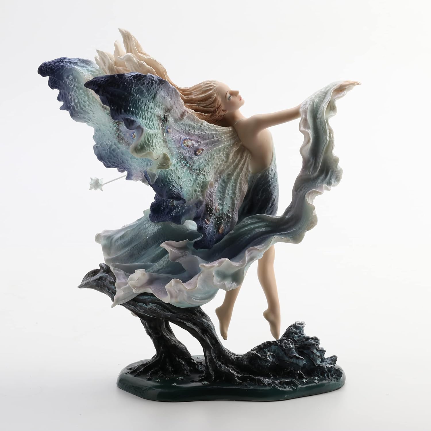 Veronese Design 9 5/8 Where Moonbeams Fall Josephine Wall Fairy Figurine Cold Cast Resin Finish