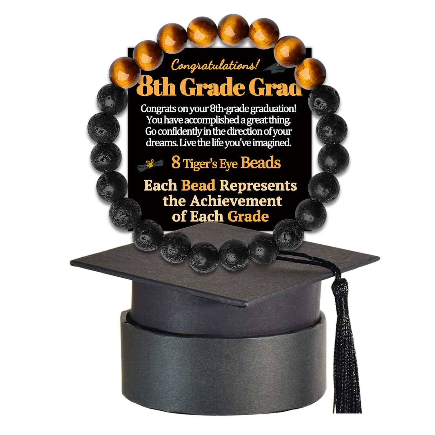 5th 6th 8th Grade Graduation Bracelets Gifts for Her Him Grad Card Congratulations Gift Graduates Cap Box Graduating Daughter Son Granddaughter Grandson Nephew Niece Bracelet Jewelry Ideas Unique