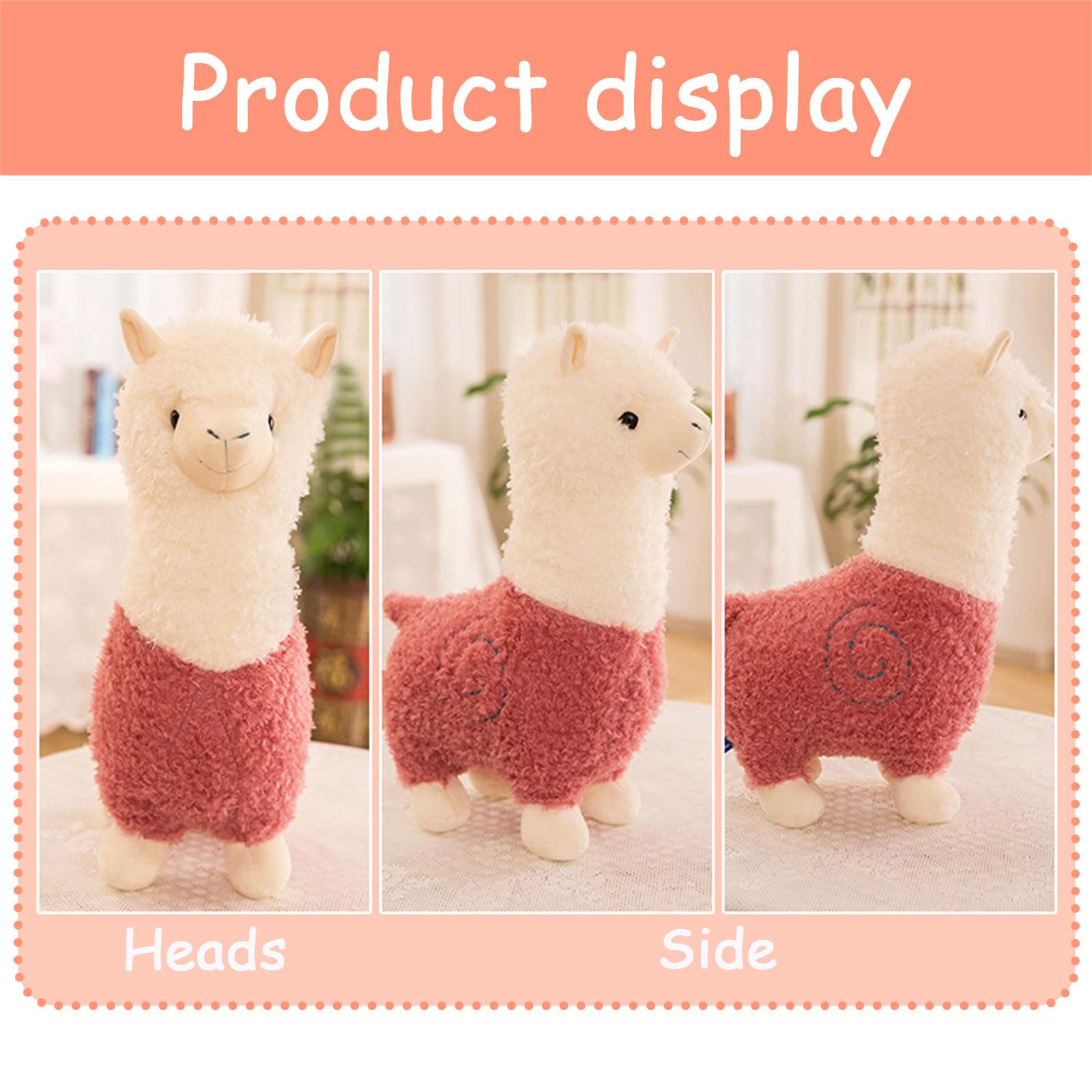 MUNSKT 25cm Plush Toy, Standing Alpaca, Cute Alpaca, Lama Plush Animal Gift for Children Girls, Boys (Red) - Image 4