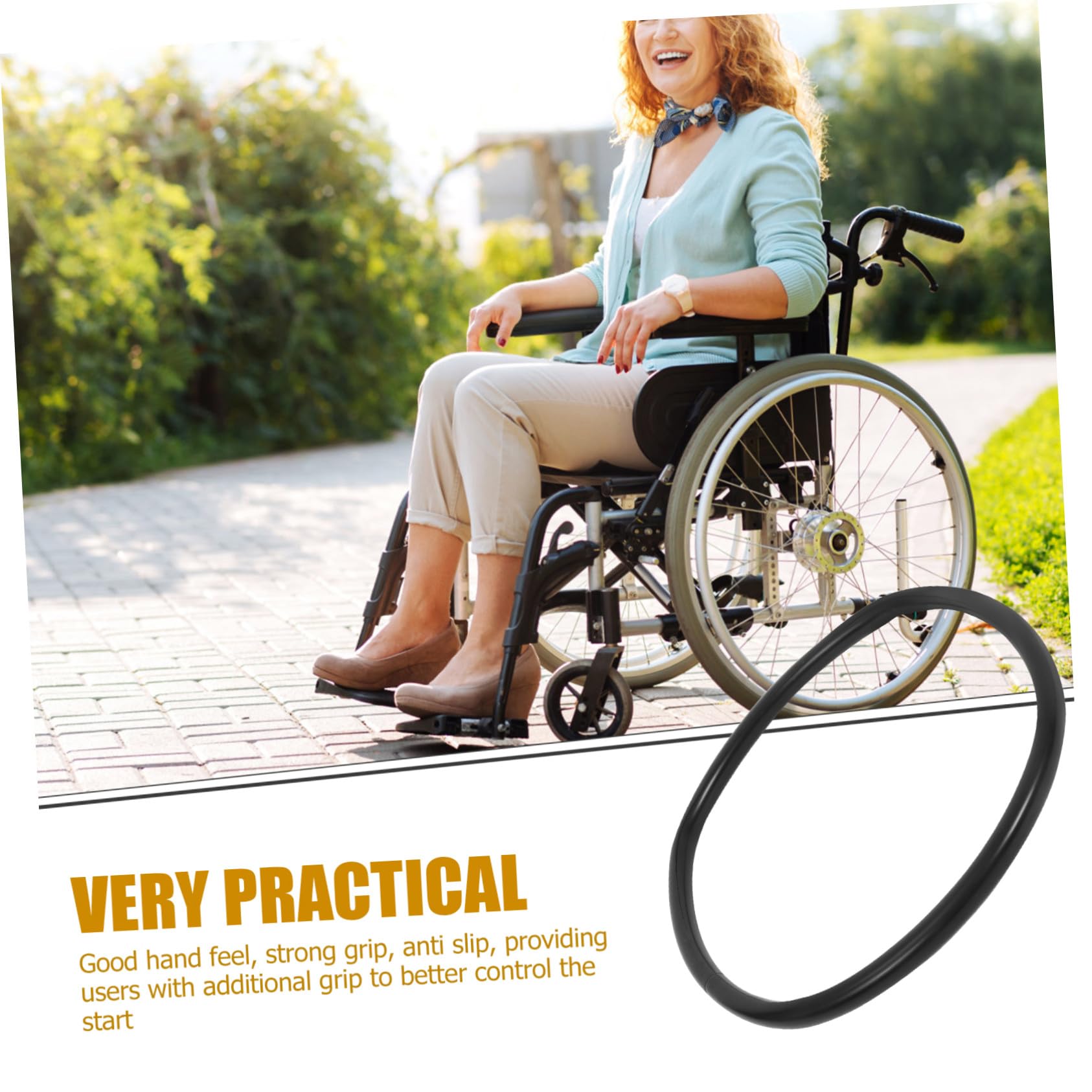 EXCEART Cubiertas de Silicona Antideslizantes para Aros de de Negro Protectores Resistentes para Empuje Manual y Viajes Material Seguro y Flexible de Alimenticio