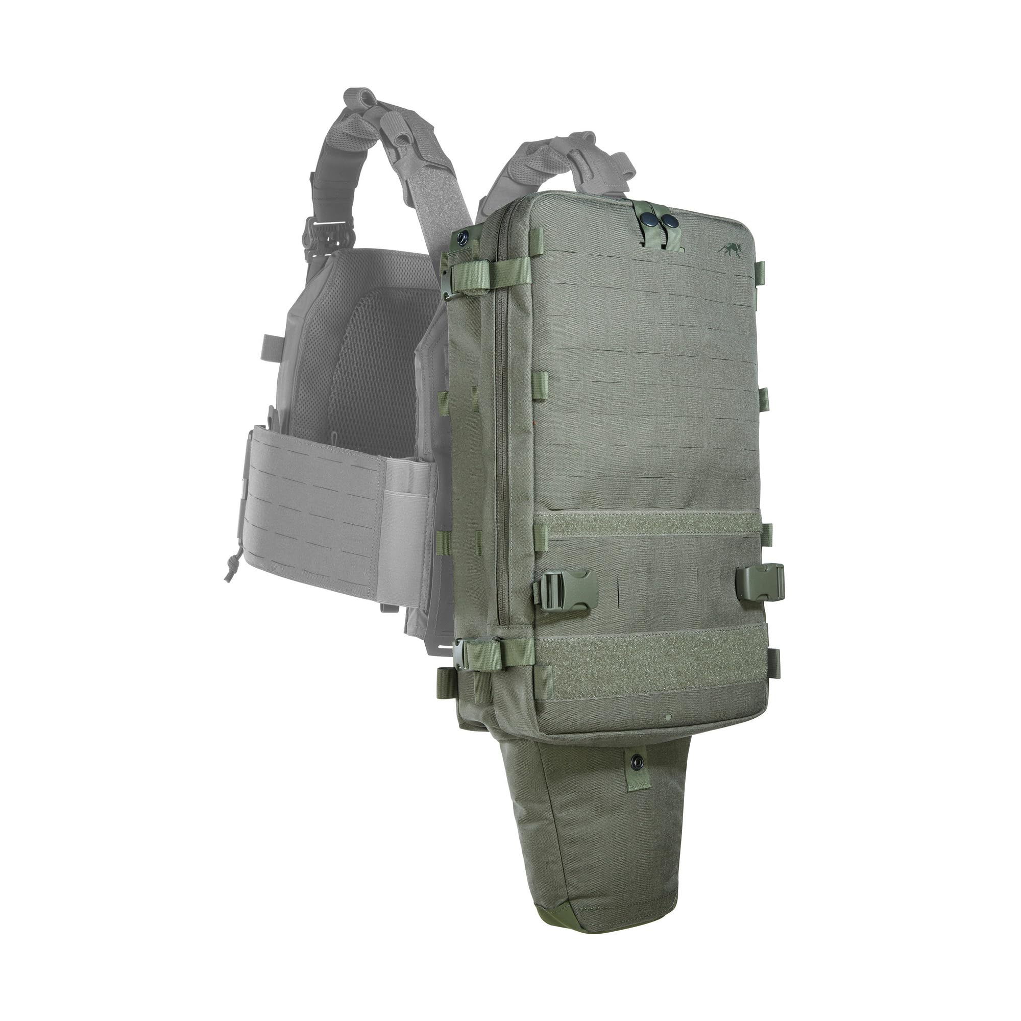 Tasmanian Tiger TT Breacher Pack plecak taktyczny dla sił zbrojnych z adapterem do nośników płyt i systemu Molle, szary kamienny-oliwkowy IRR, 14 Liter