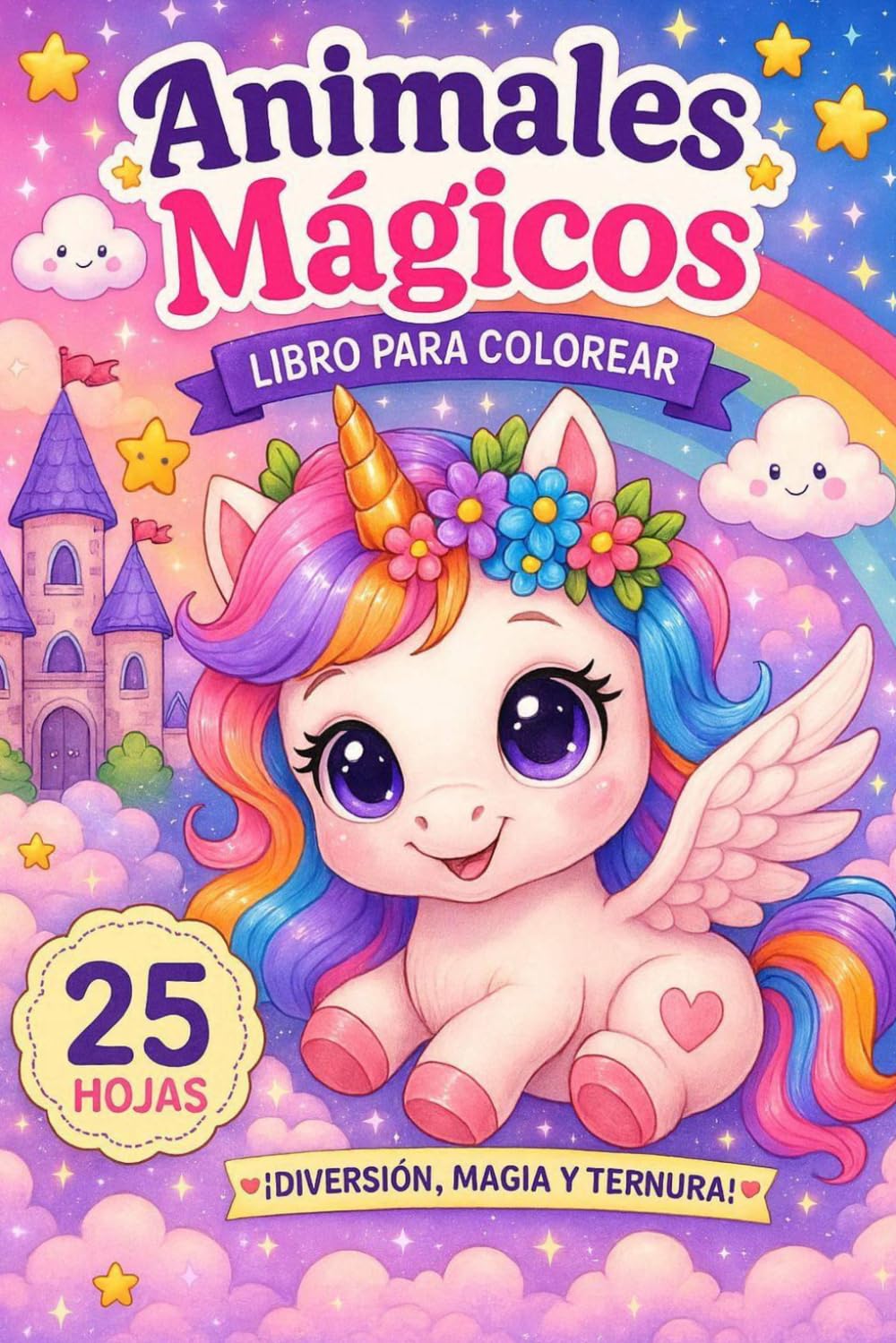 Animales Magicos Libros para Colorear: Printable Coloring Book for Kids - 20 Pages + 1 Free Bonus