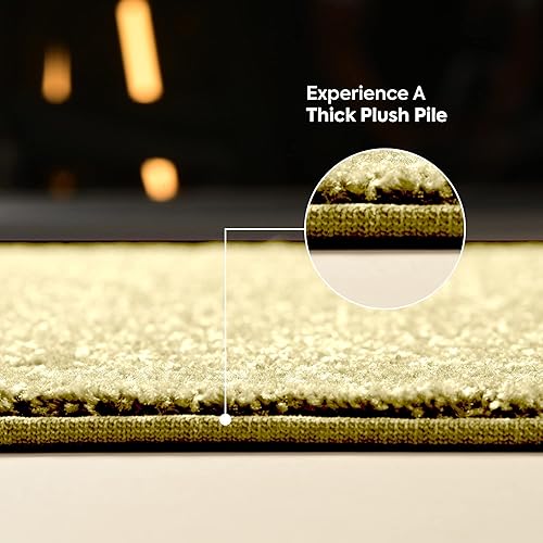 Miniatura 9 de Furnish my Place Alfombra moderna de felpa de color liso, color amarillo, 5 x 7 pies, apta para mascotas y niños. Fabricada en Estados Unidos,