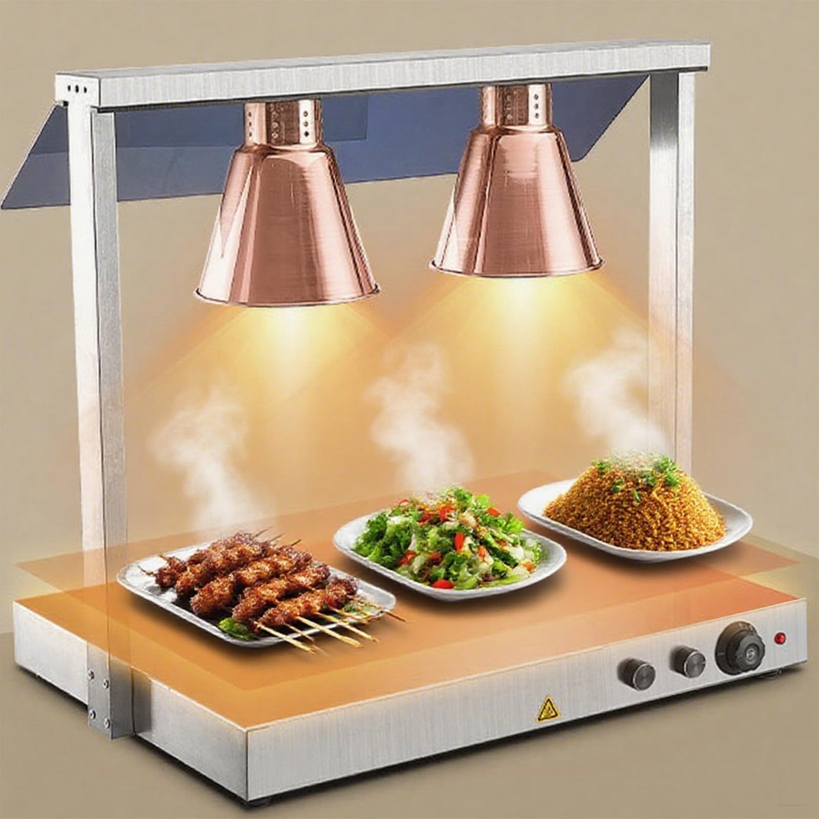Lampe chauffante avec bouton de contrôle de la température - Ampoules infrarouges pour buffet de cuisine et restaurant