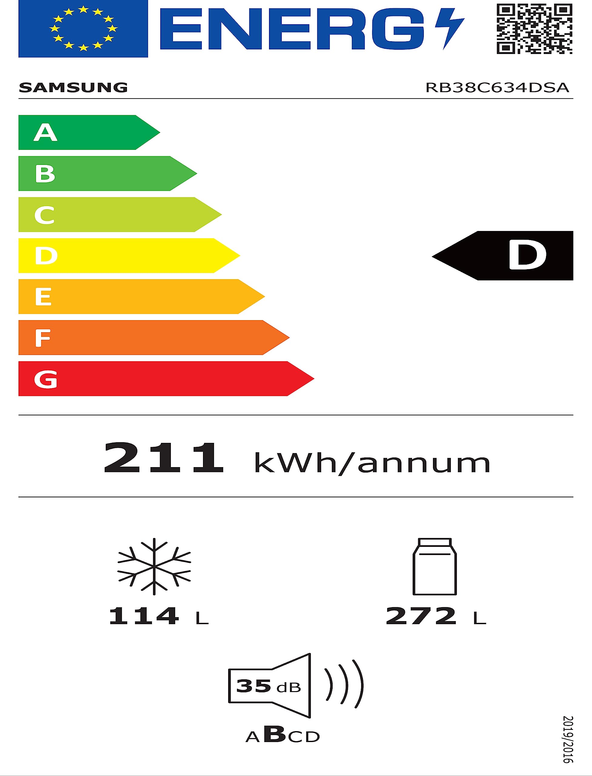 Samsung Frigorifero Combinato EcoFlex AI RB38C634DSA/EF con Dispenser dell'Acqua, WiFi, SpaceMax, Total No Frost, Motore Digital Inverter Garantito 20 Anni, 386 L, LxAxP: 59,5x203x65,8 cm, Silver Inox