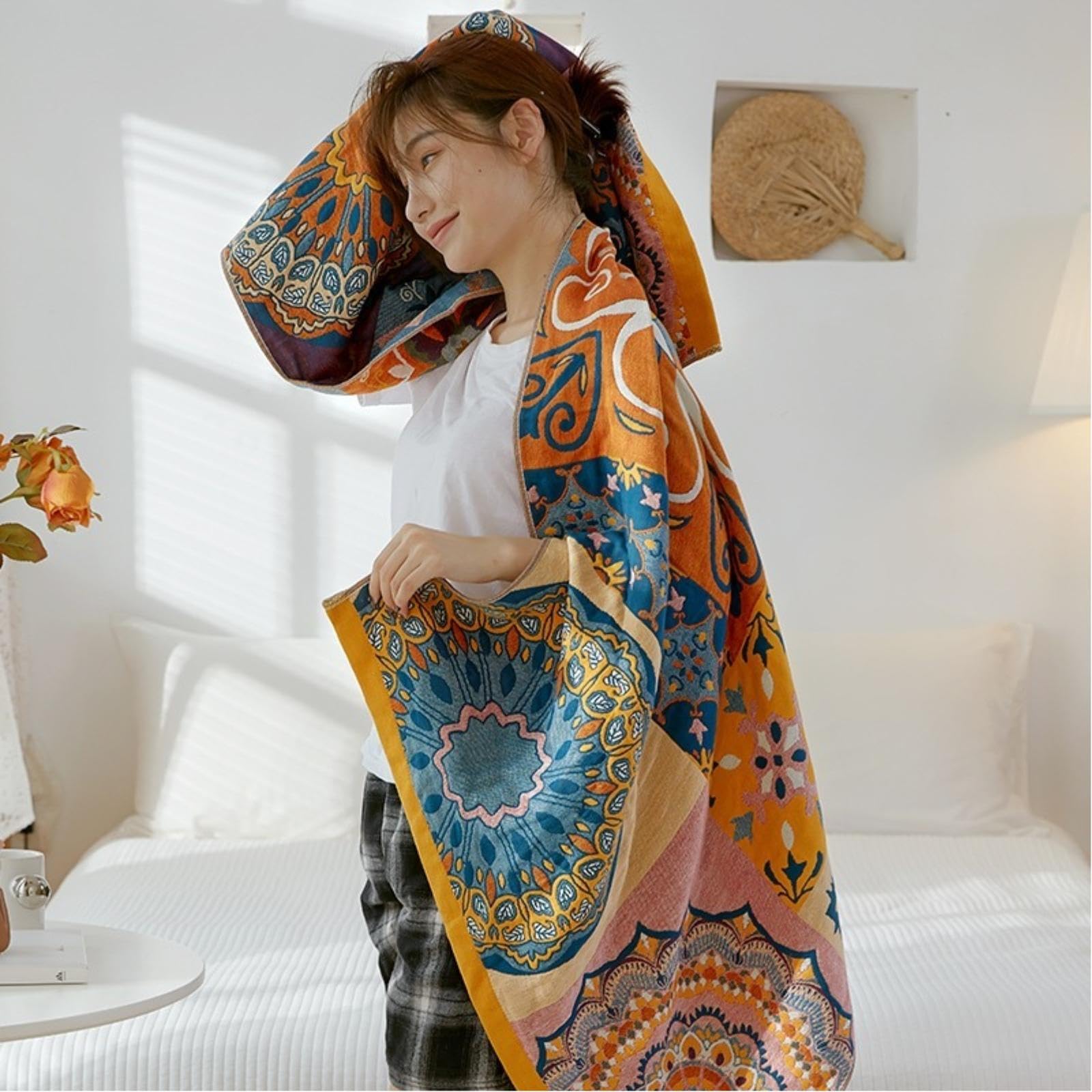 Amazon｜バスタオル ガーゼ 天然綿100% 湯上げタオル 大判 軽量