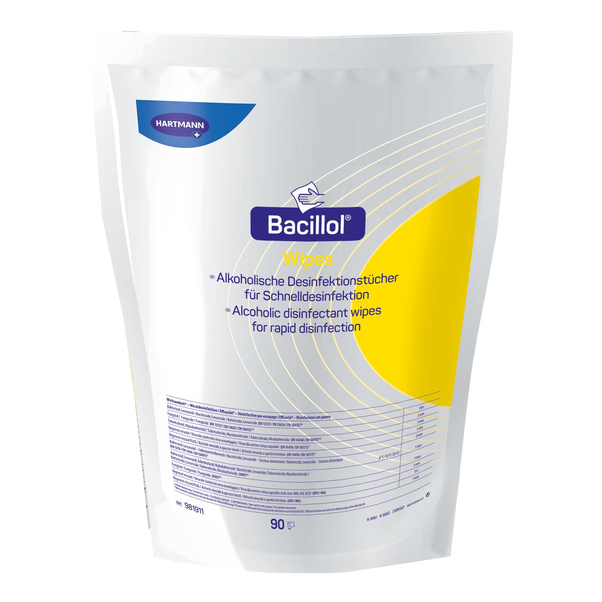 Bacillol Wipes, Standboden-beutel mit 90 Tüchern
