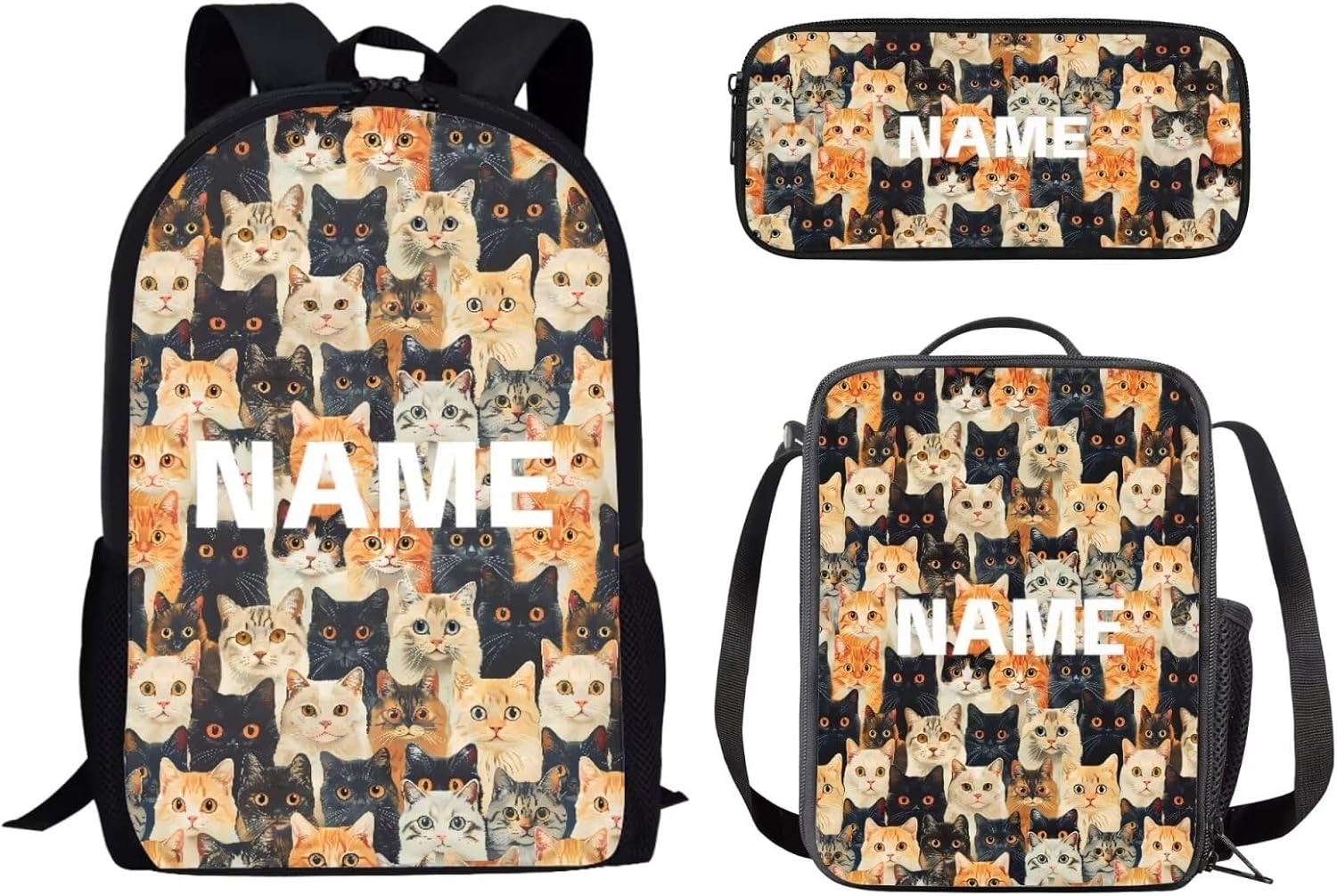 Backpack for Boys Kids Girls, 3 Piece Students Bookbags Set with Lunch Box Pencil Case Lightweight School Bag for Boys Kids