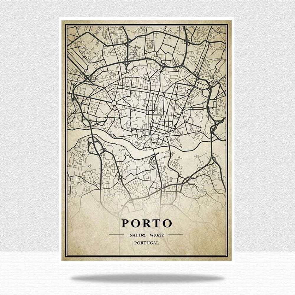 1000 sztuk puzzli dla dorosłych, portugalia mapa porto puzzle, retro miasto świat najtwardsza puzzle, niezwykłe wyzwanie mózgu puzzle dla dzieci, trudne gry rodzic-dziecko, do spersonalizowania ściany fotograficznej domu