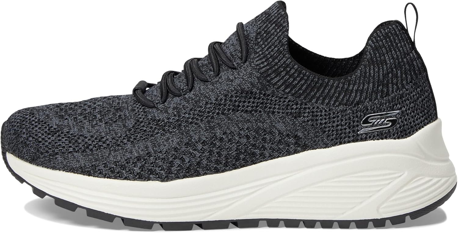Skechers BOBS Women's 117256 Sneaker, Black, 10