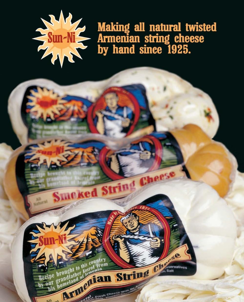 Sun-Ni Original String Cheese, 8 OZ, 10 Pack